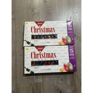 Hoferts C-7 Christmas Light Set Vintage Glass Bulb Multicolor Lot of 2 NEW